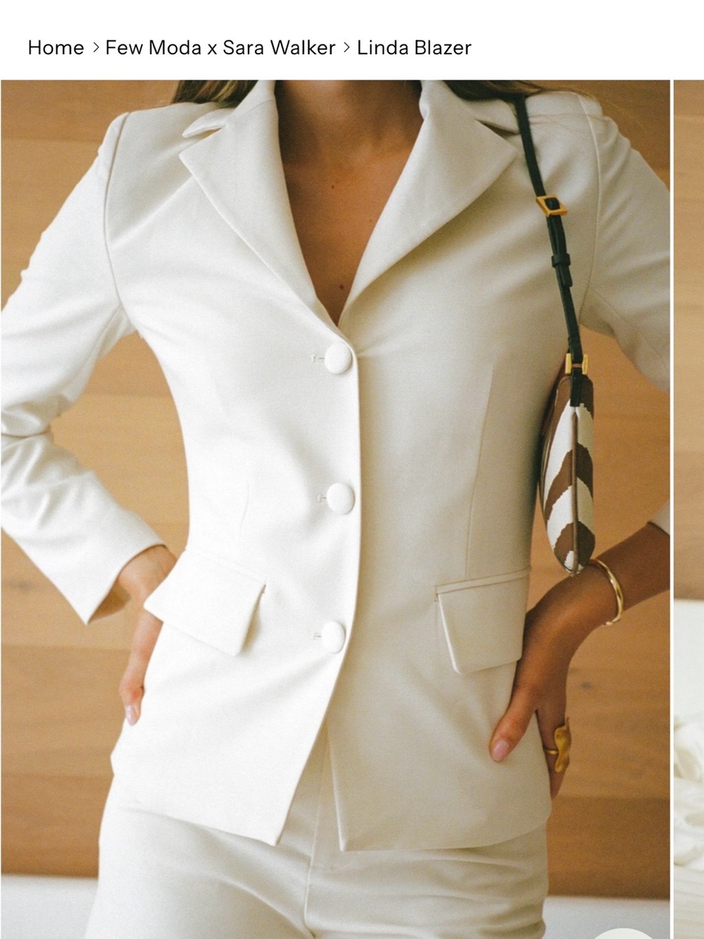 Few Moda x Sara Walker Tailored Cream Blazer - Picture 6 of 11
